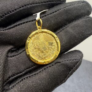 Begagnad Turkisk Guldmynt i 22K med Ny Ram i 21K
