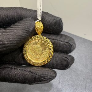 Begagnad Turkisk Guldmynt i 22K med Ny Ram i 21K