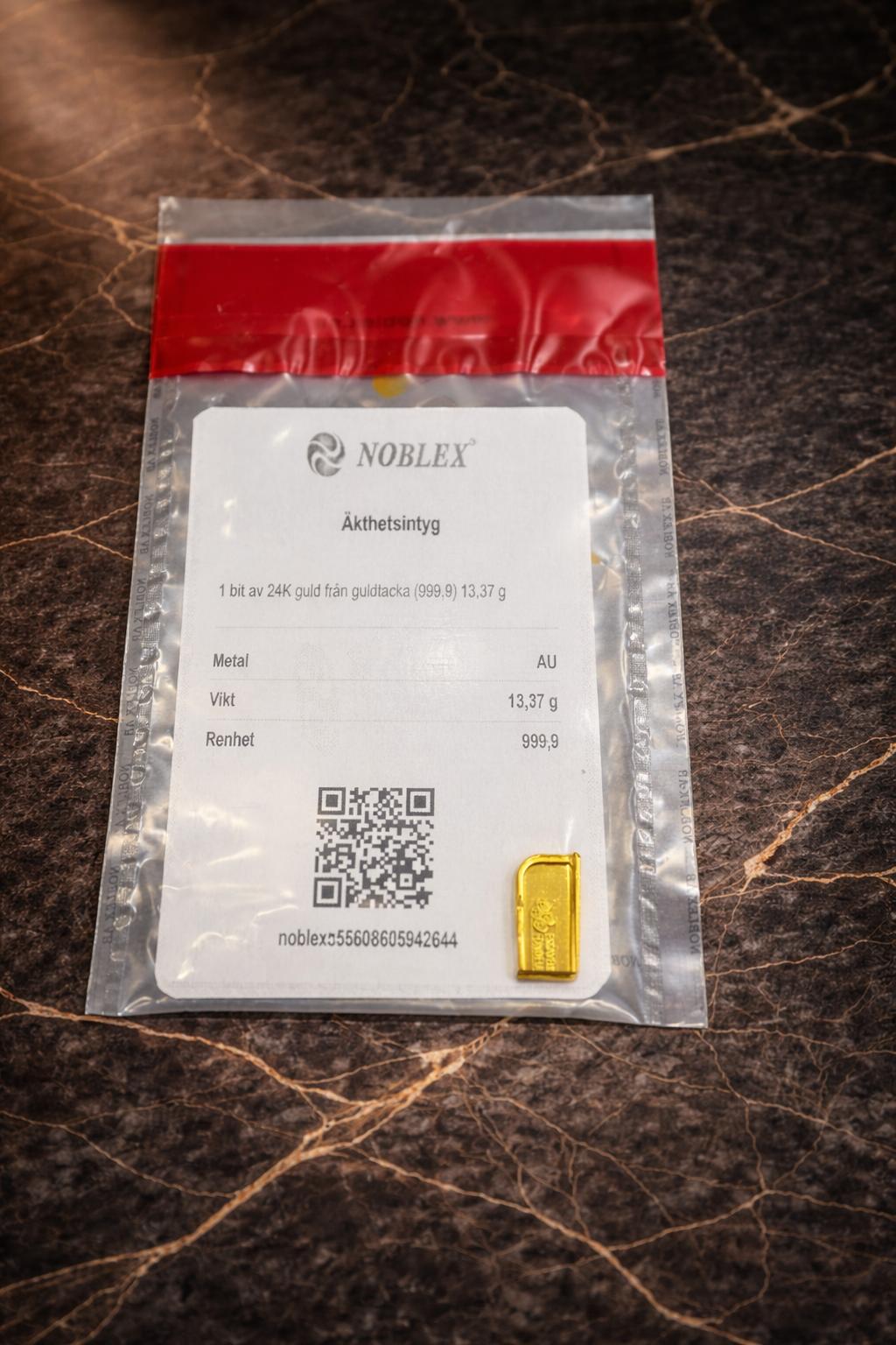 NOBLEX- 1 bit av 24K (999,9) - 13,37g