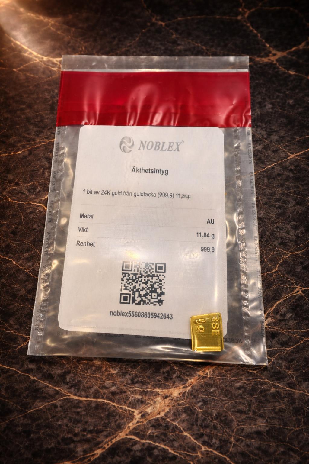 NOBLEX- 1 bit av 24K (999,9) - 11,84 g