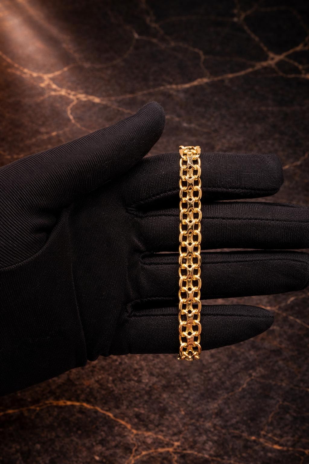 Begagnad X-länk Armband 18K - 20,02g