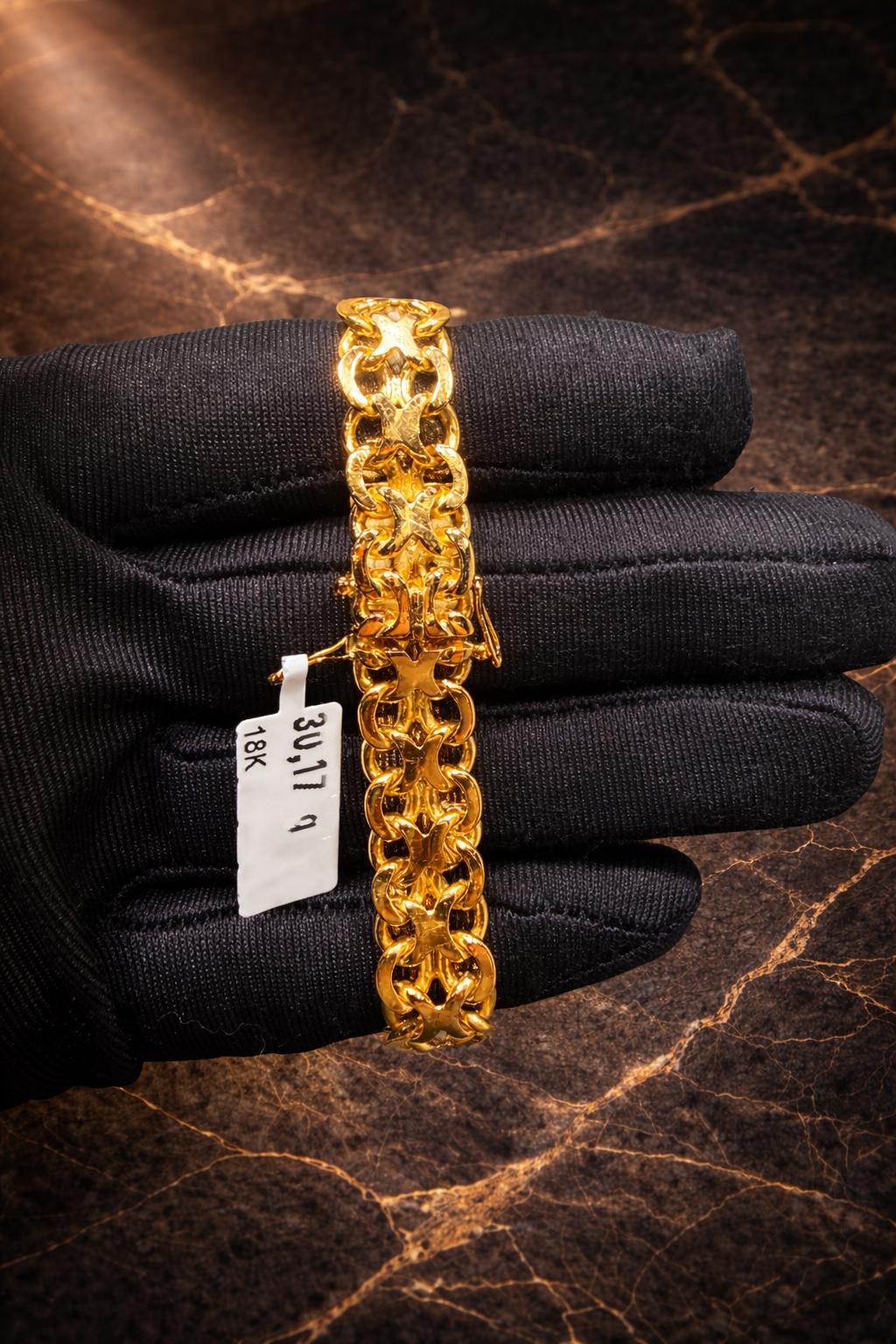 Begagnad X-länk Armband 18K - 30,17g