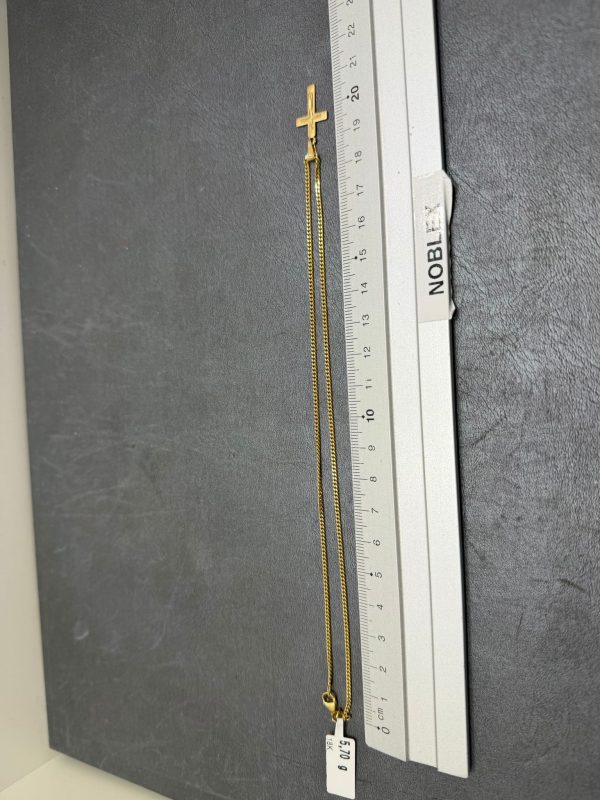 Begagnad Halsband med kors hänge 18K - 5,70g - Bild 2
