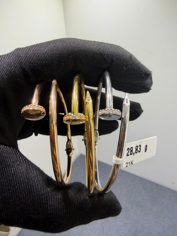 Begagnad Armring – 21K - tre färger - 3st. - 27,33g - Bild 3
