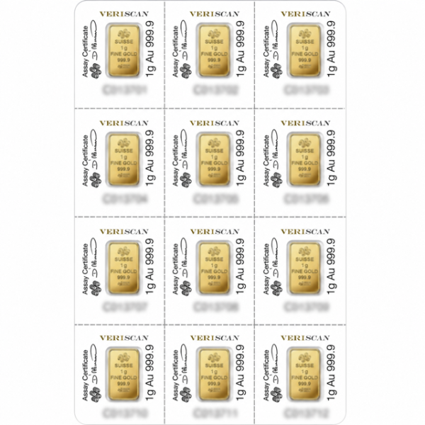 PAMP Suisse 12x1 gram multigram guldtacka -  Lady Fortuna - Bild 3