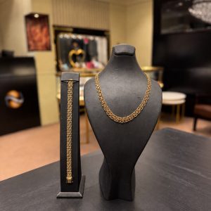 Begagnad X-länk Halsband och Armband 18K - 29,72g