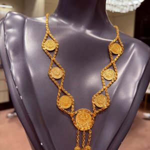 Begagnad Halsband med Turkiskt guldmynt motiv 21K - 38,19g