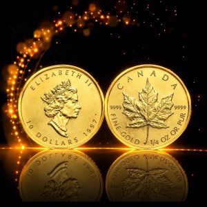 Kanadensisk Maple Leaf Guldmynt 1/4 oz